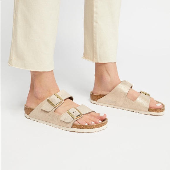 arizona washed metallic birkenstock sandal